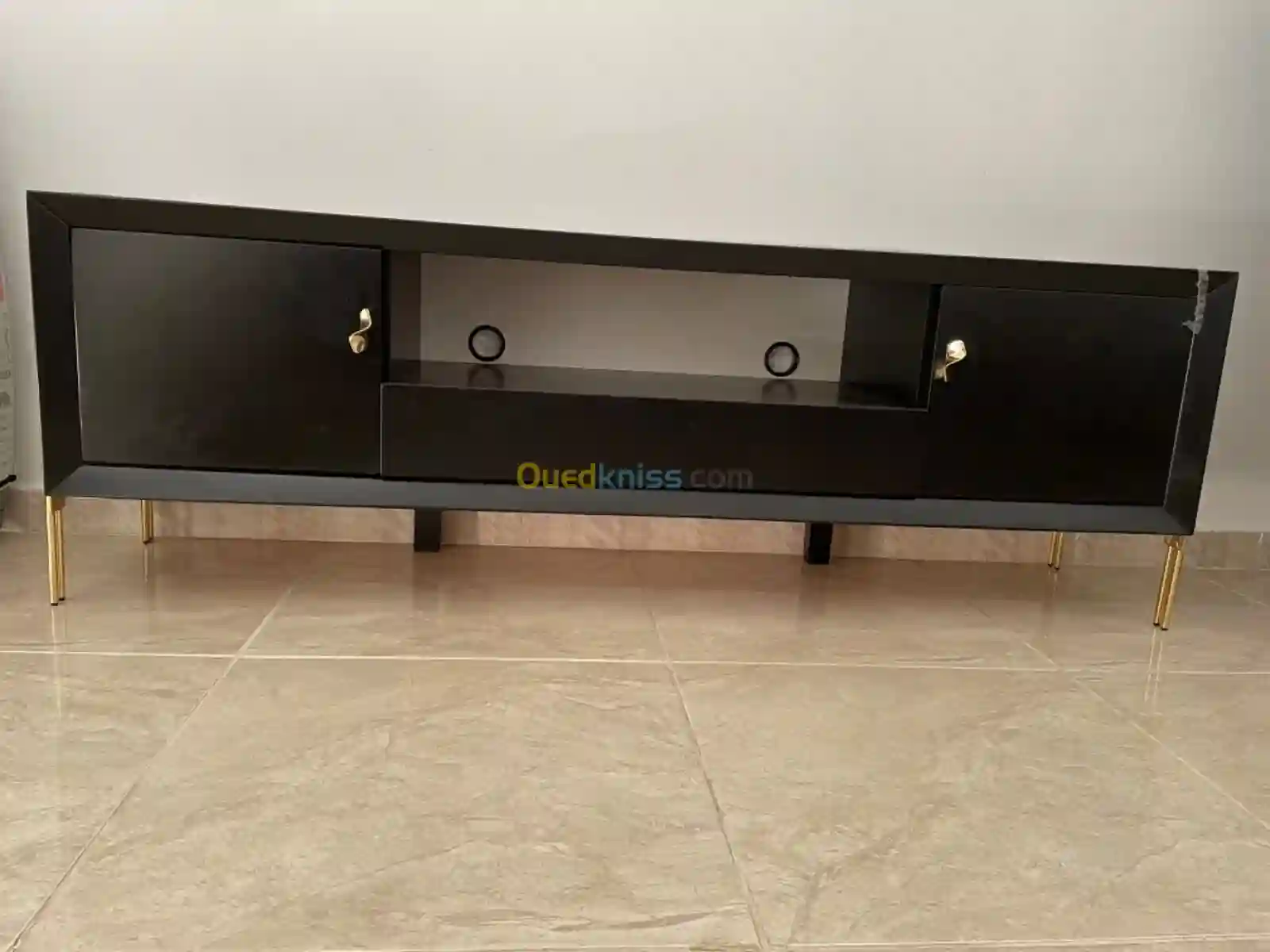 Meuble De TV 3 Tiroirs En Boix Et Porte Chaussure - Vue 3