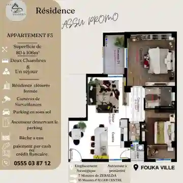 Vente Appartement F3 Tipaza Fouka - Vue 3